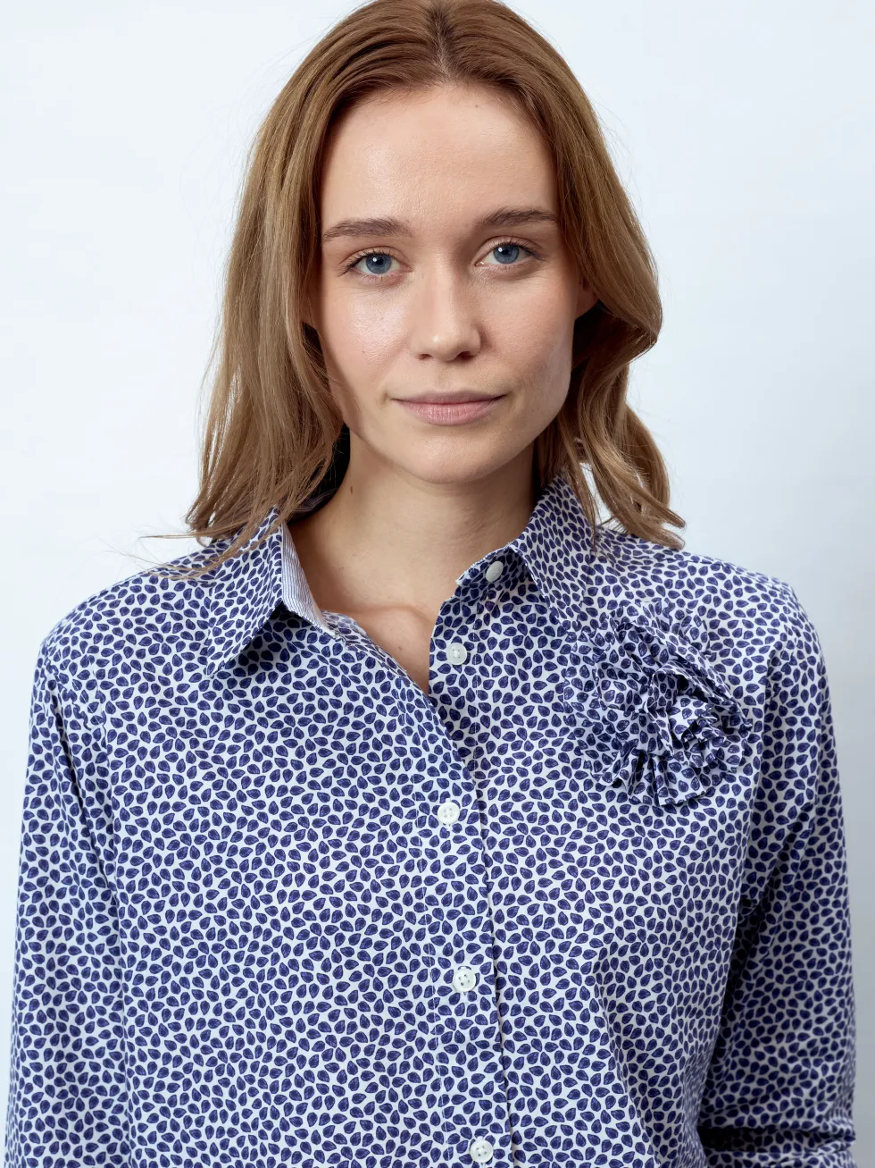 LARA - Langarm Damenbluse, gewebt